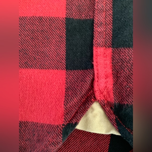 “Roots Park Plaid” Cabin Red Button up - Picture 4 of 7